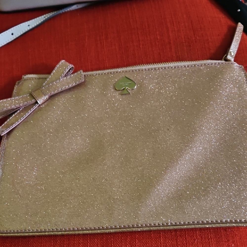 Kate Spade Gold Glitter Clutch